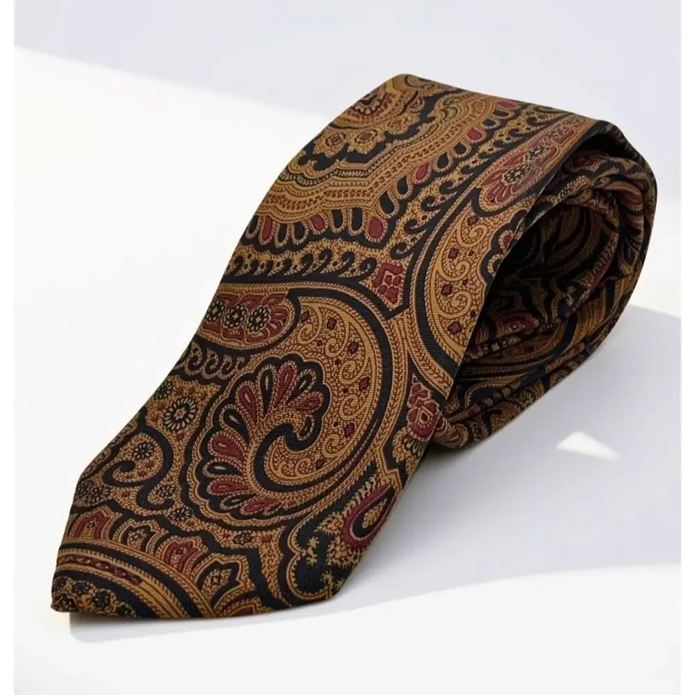 J Press Burlington Knot Paisley Madder Silk Tie Handmade England Mens Necktie